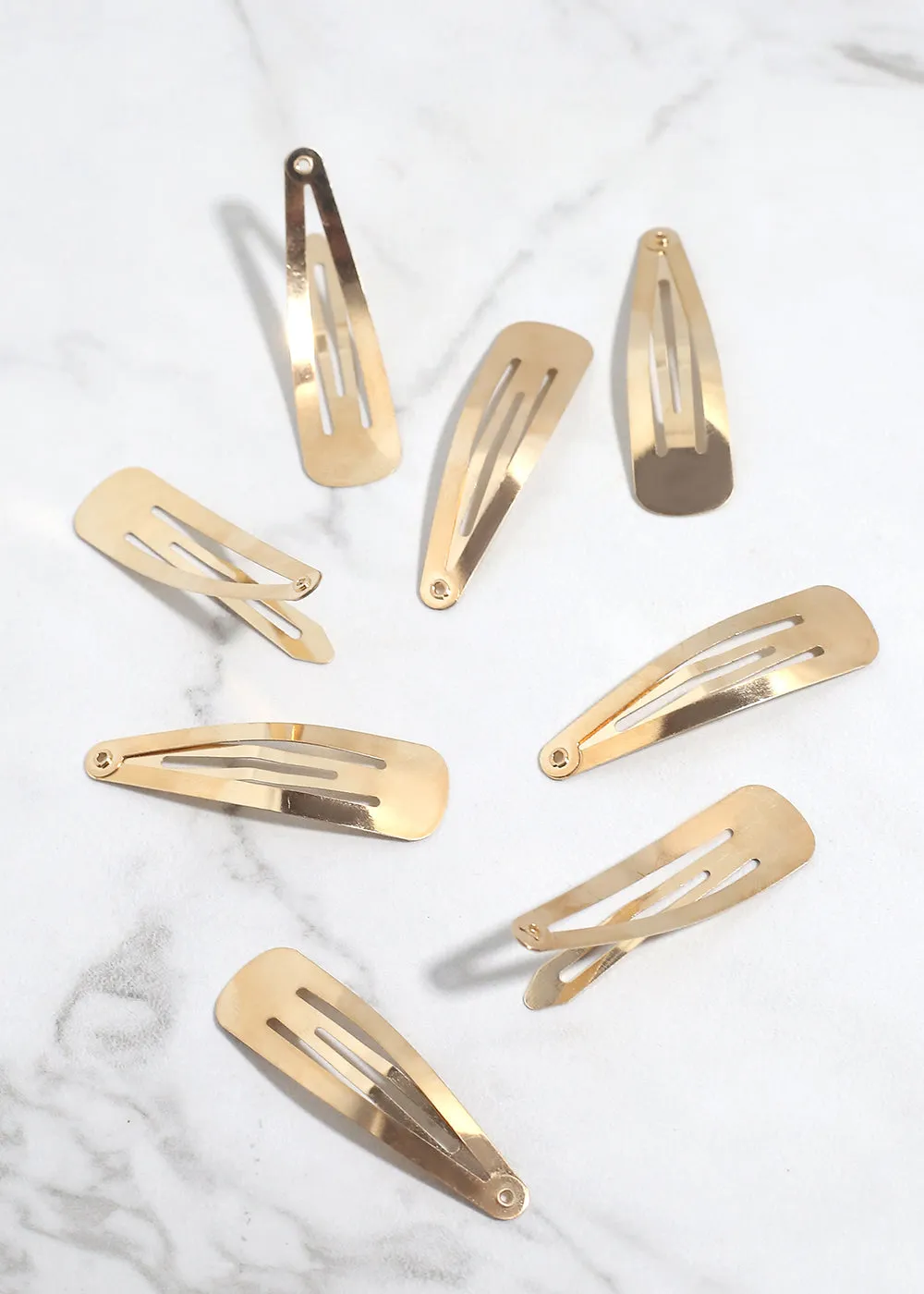 12pcs Gold Snap Hair Clip