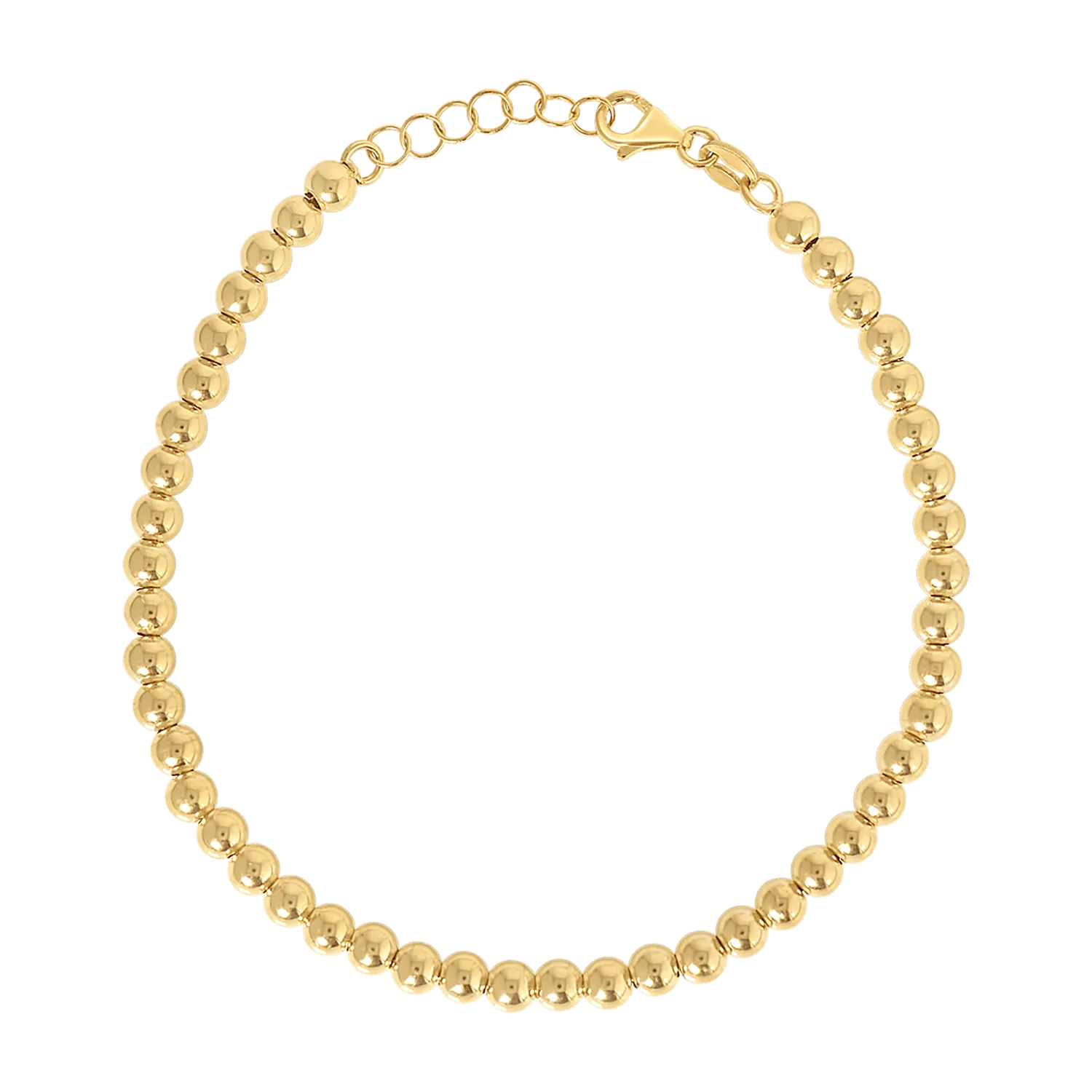 14K Gold 4mm Ball Bead Bracelet