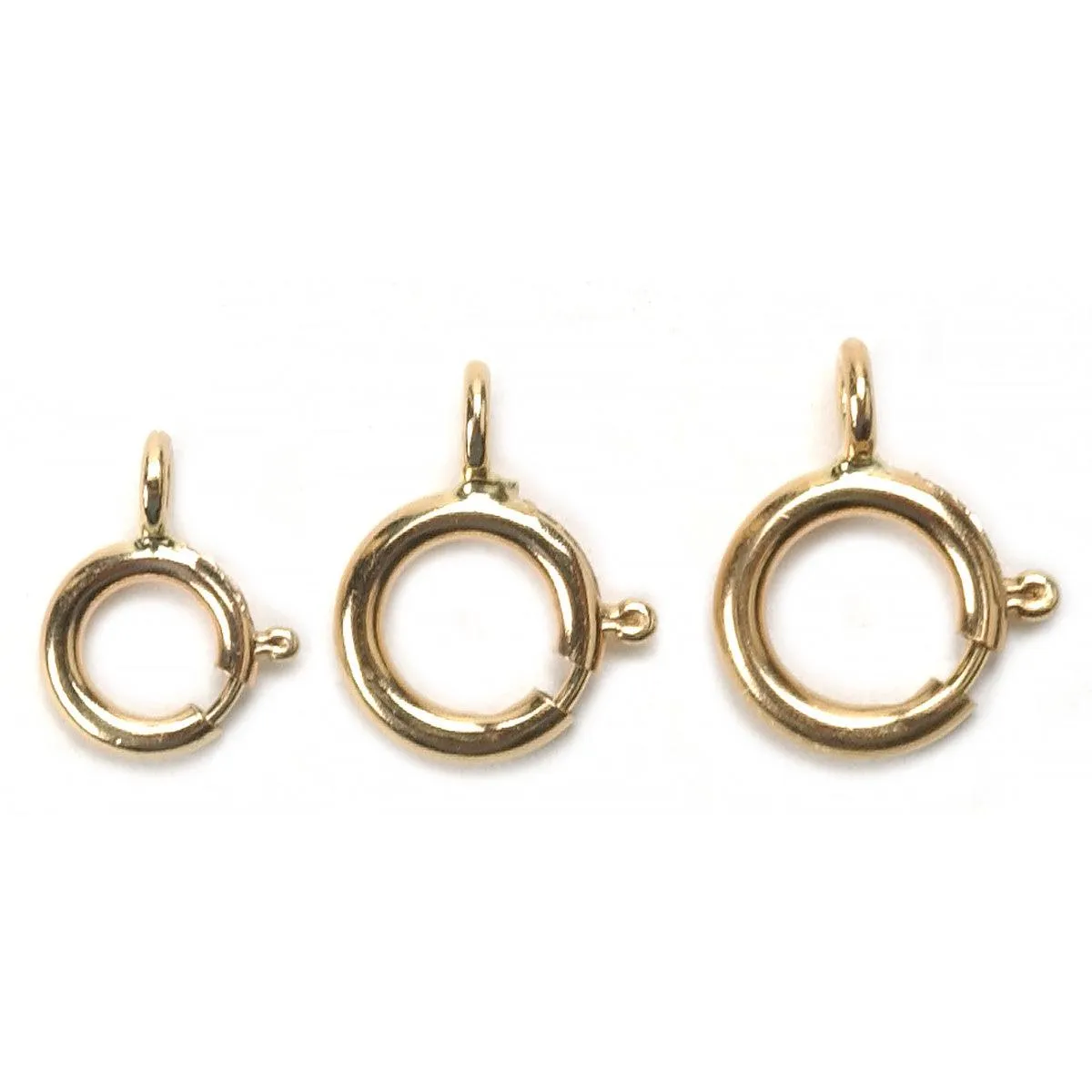 14K Yellow Closed Top Spring Rings 4.5mm to 6mm