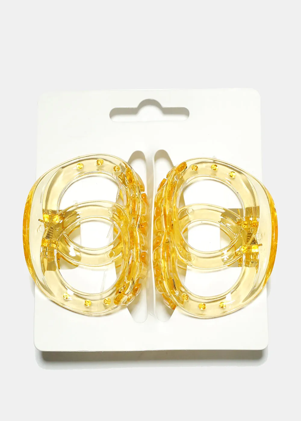 2 Piece Transparent Linked Circle Jaw Clip