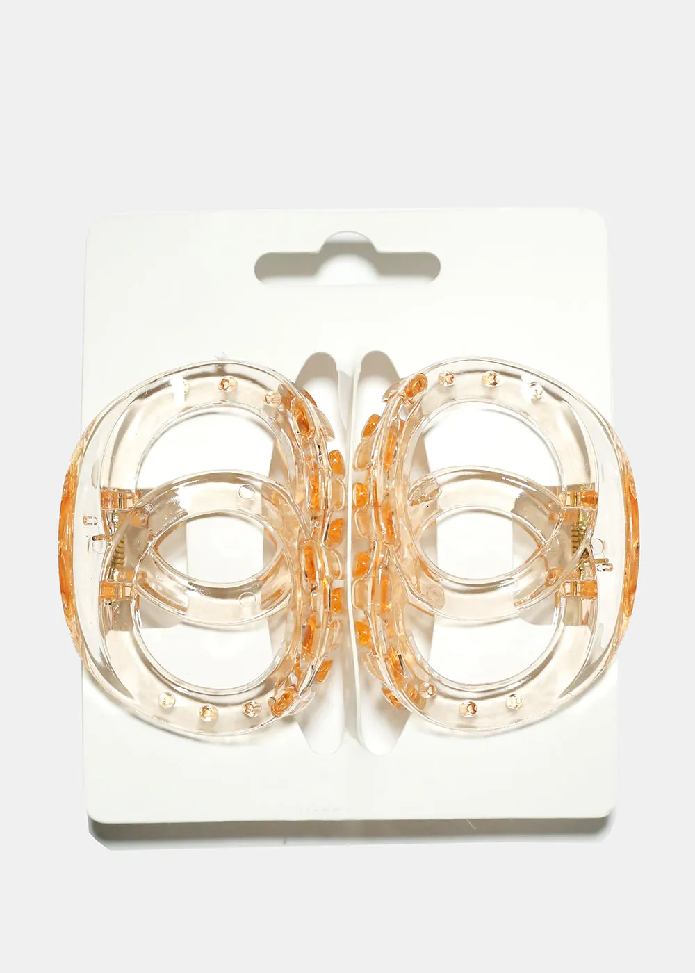 2 Piece Transparent Linked Circle Jaw Clip