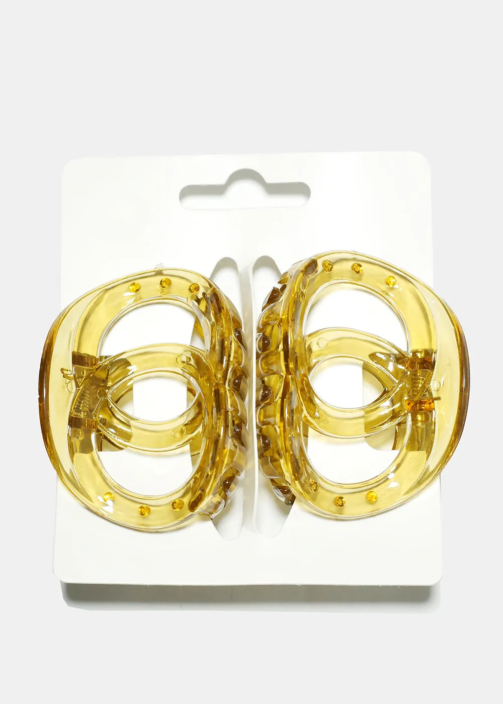 2 Piece Transparent Linked Circle Jaw Clip