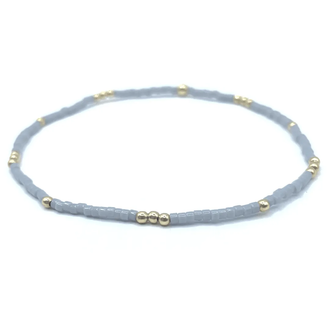 2mm Newport CLOUD GRAY   Gold Filled Waterproof Bracelet