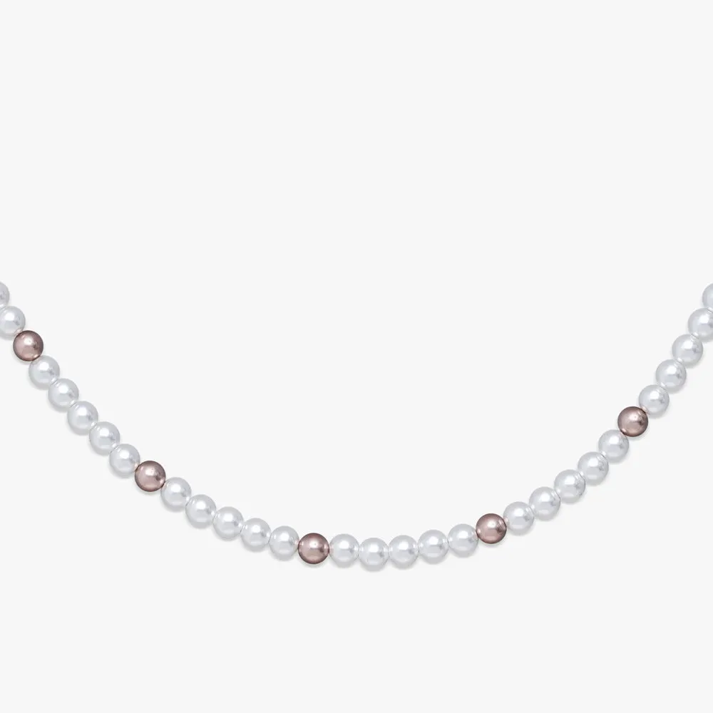 6MM Mono Rose Gold Pearl necklace