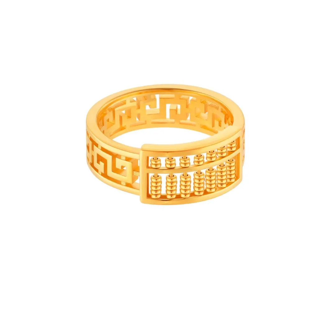 916 Gold Prosperity Abacus Ring