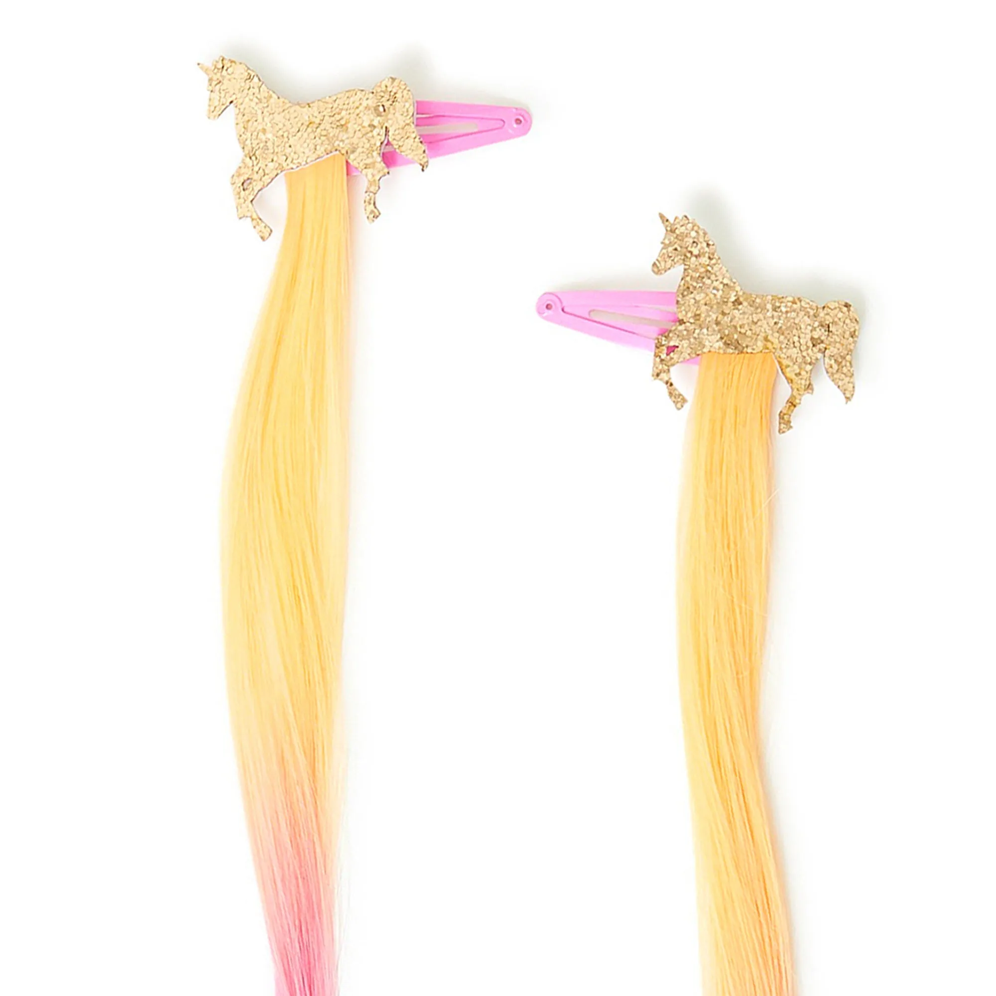 Accessorize London Girl's  Unicorn Fake Hair Clips Set Of Two