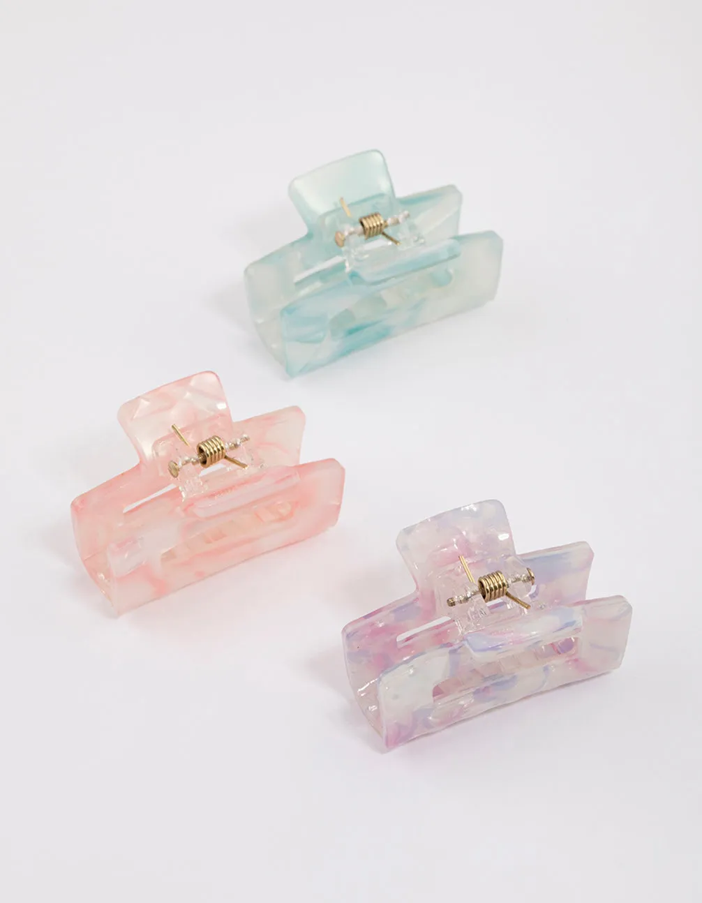 Acrylic Pastel Mini Rectangular Claw Clip Pack