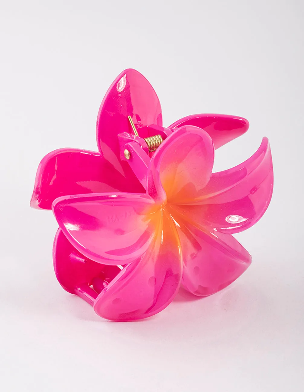 Acrylic Pink Tropical Flower Claw Clip