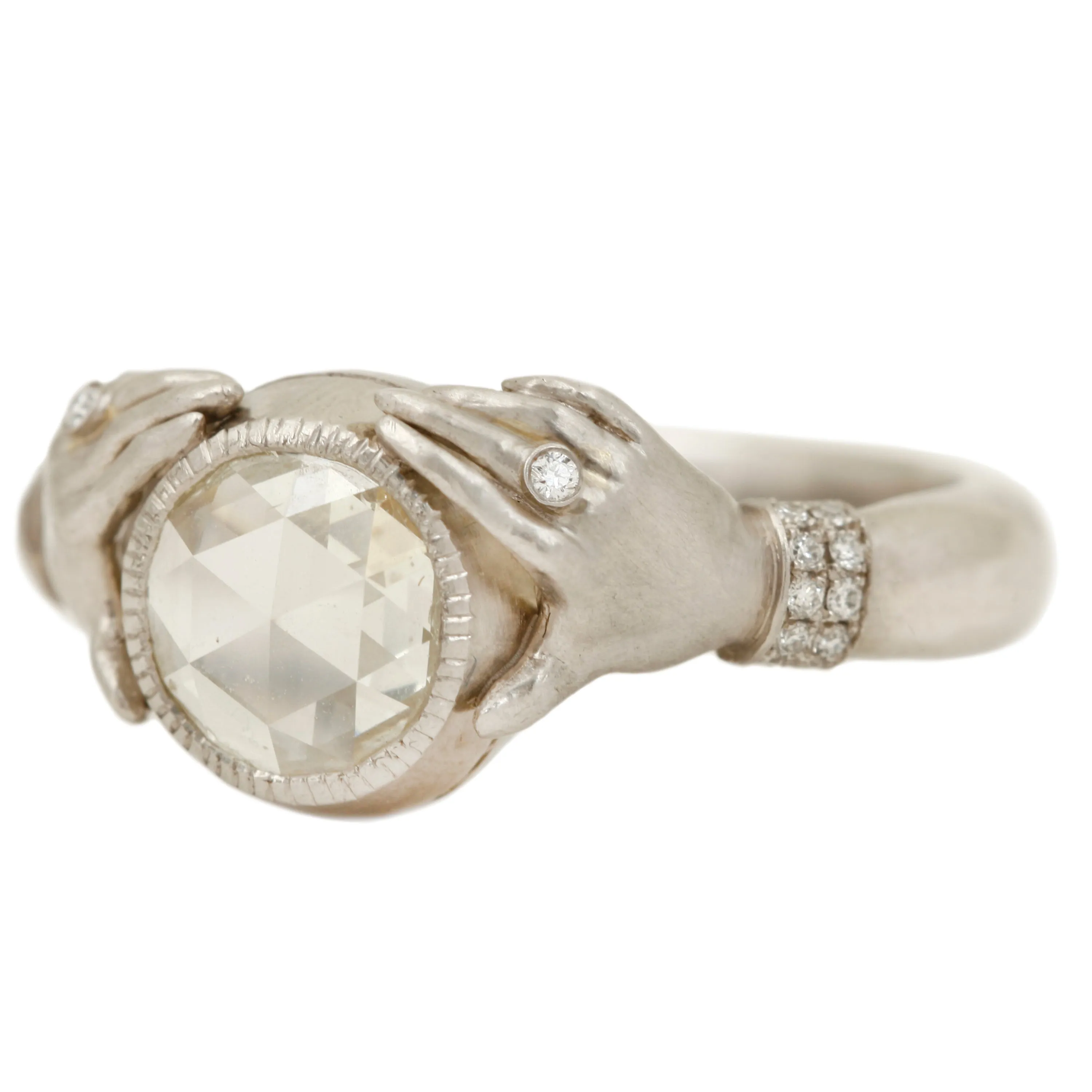 Adorned Diamond Hands Ring