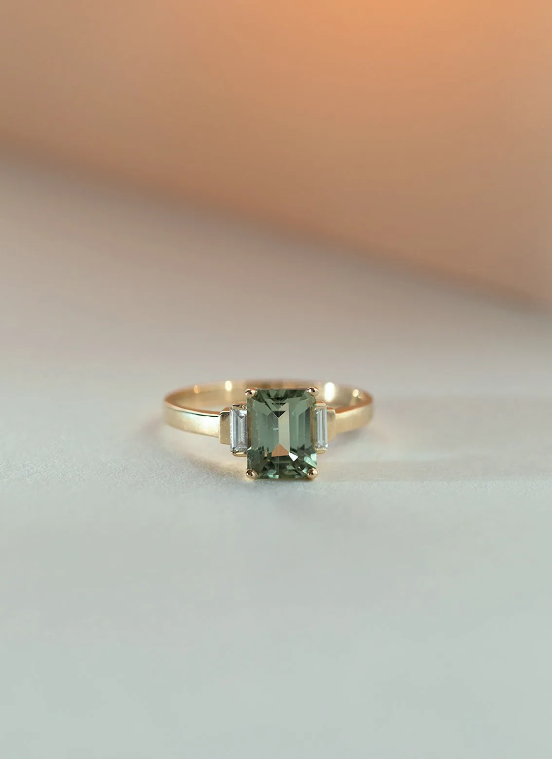 Alfie diamond tourmaline ring 14k gold