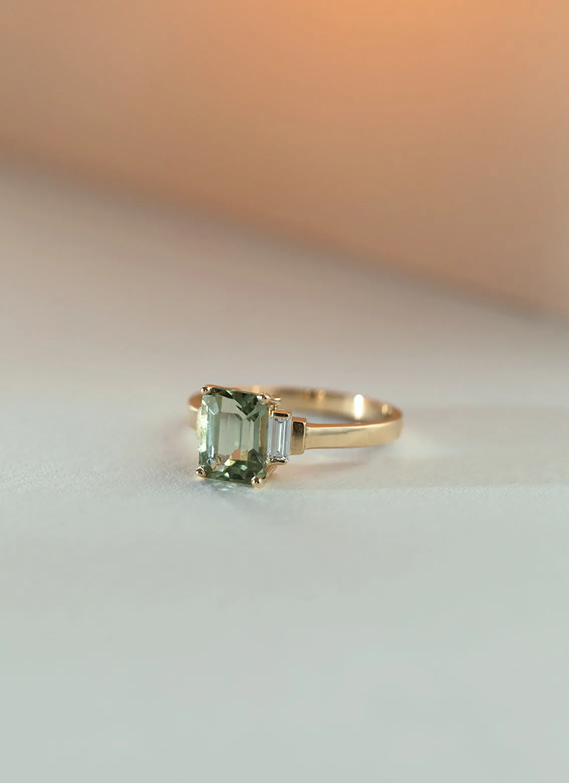 Alfie diamond tourmaline ring 14k gold