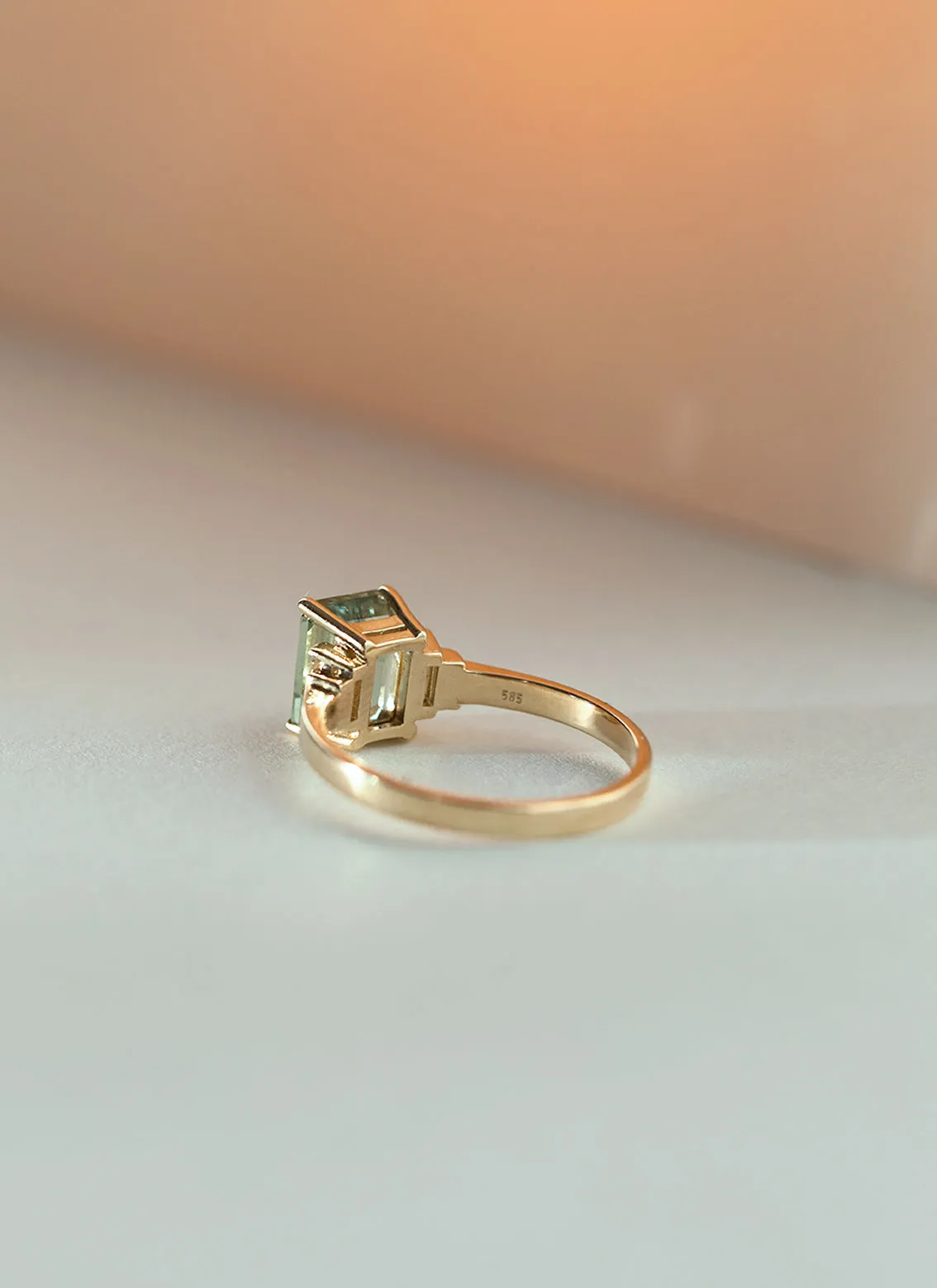 Alfie diamond tourmaline ring 14k gold