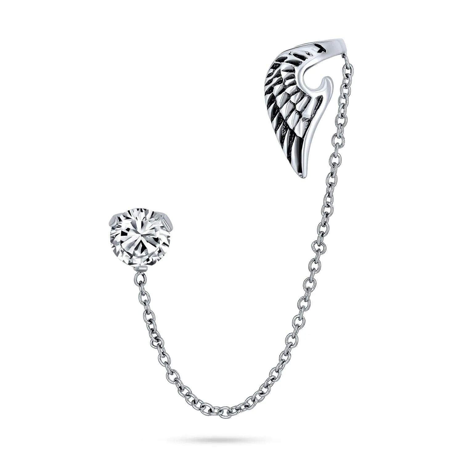 Angel Wing Cartilage Earring Warp Ear Crystal Stud Stainless Steel