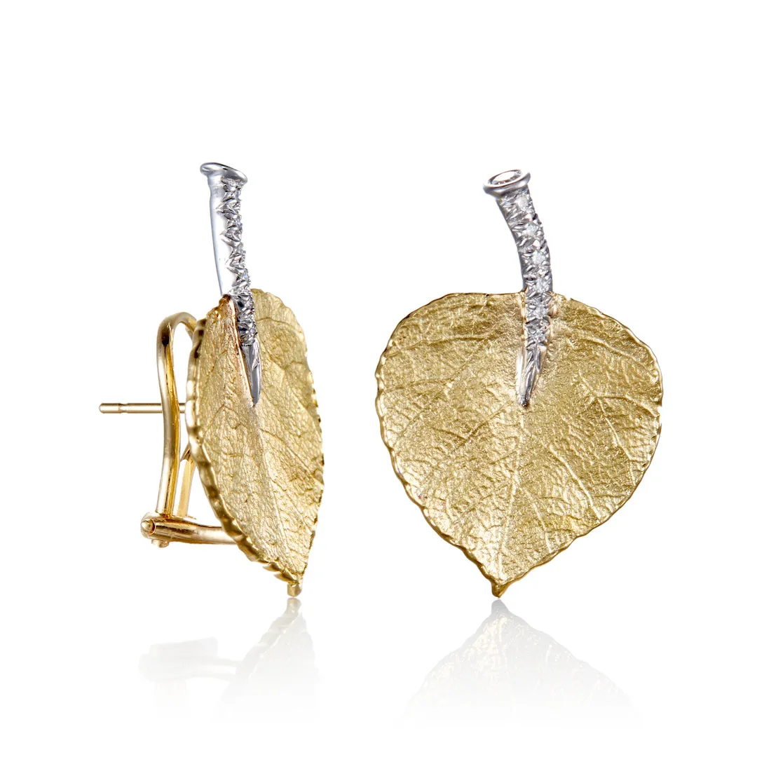 Aspen Leaf Diamond Earrings