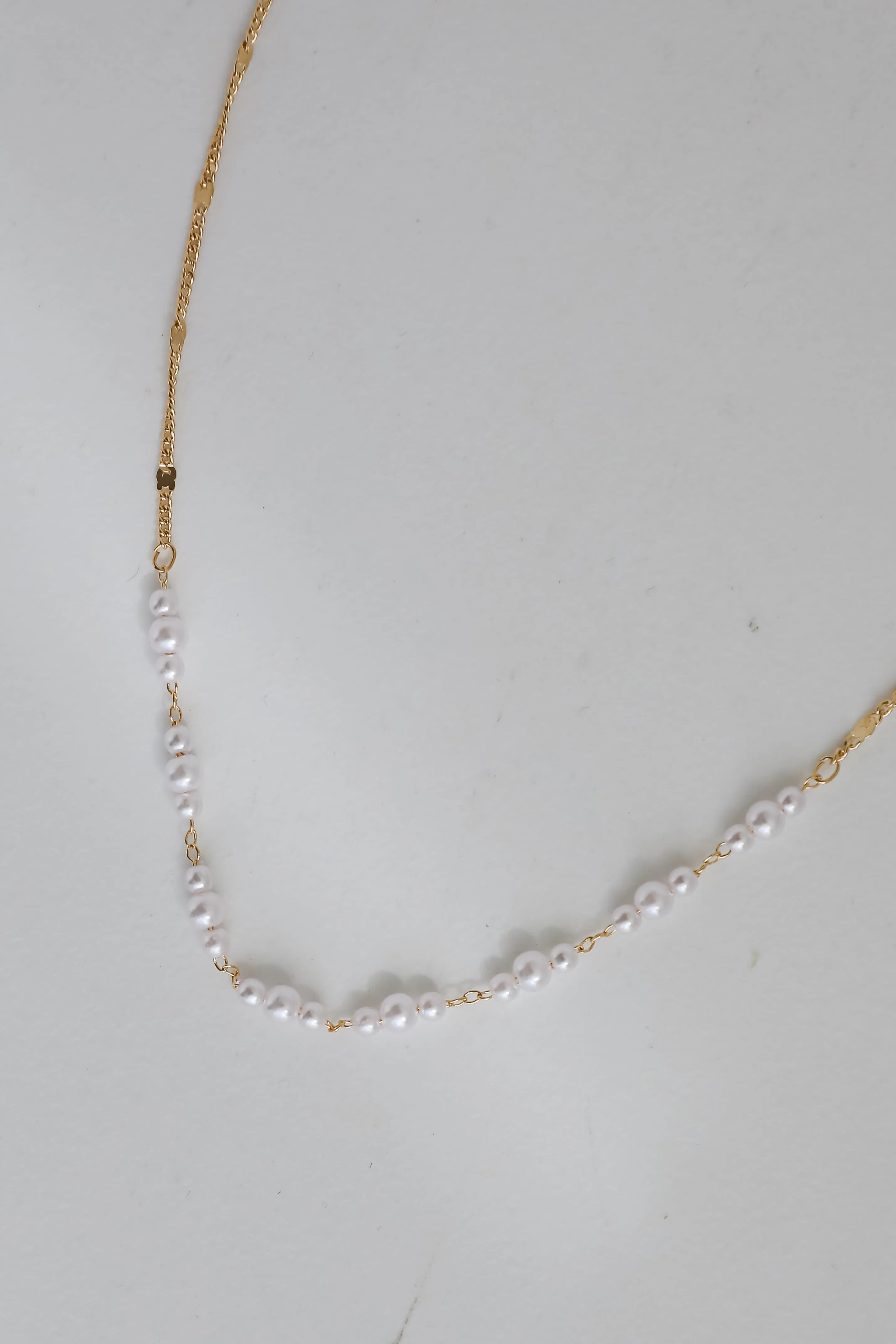 Ava Gold Pearl Chain Necklace