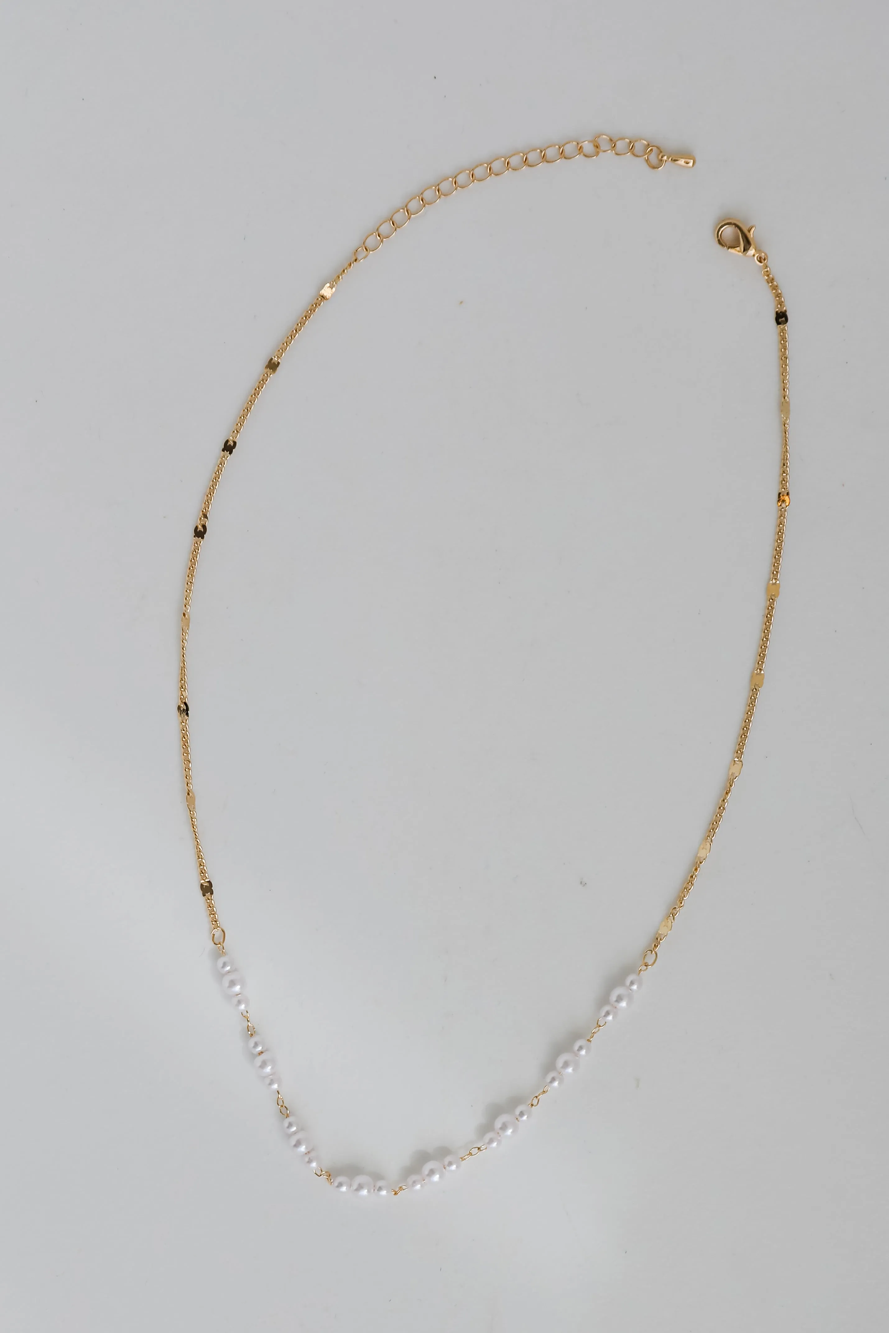 Ava Gold Pearl Chain Necklace