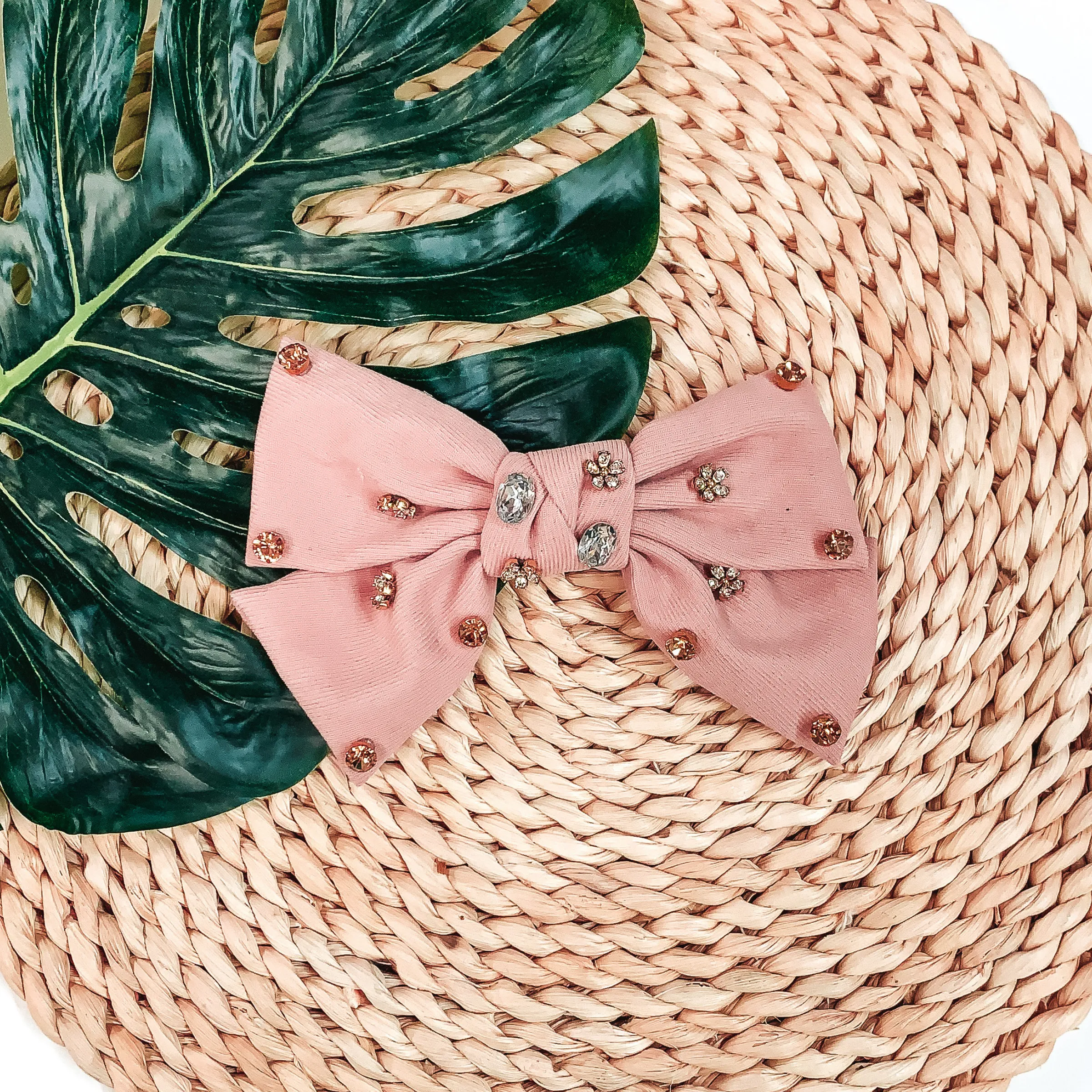 Back to School Bow in Dusty Pink