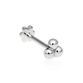 Ball Trinity Earring by Maria Tash in 14K White Gold. Flat Stud.