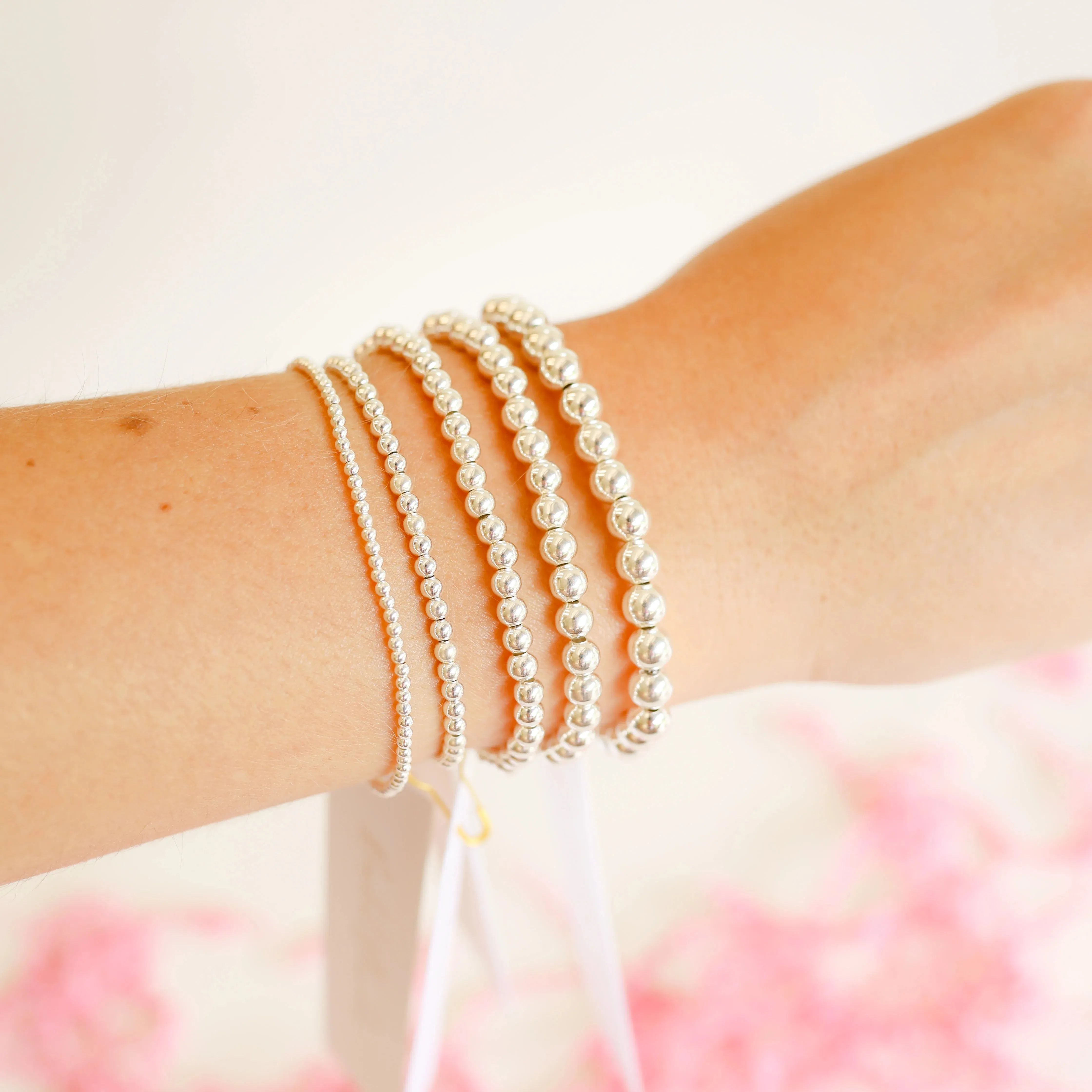 Beaded Blondes | 5MM Silver Beaded Bracelet