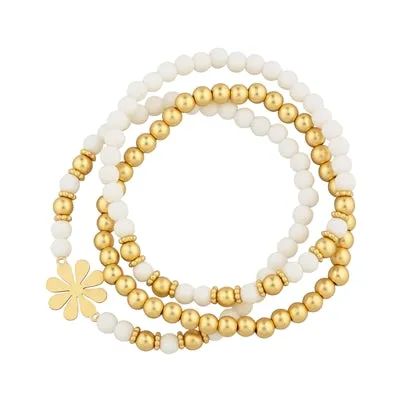 Beaded Flower Bracelet Set