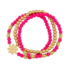 Beaded Flower Bracelet Set