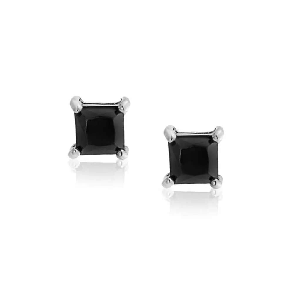 Black Bar Tunnel Illusion Faux Ear Plug Earrings Surgical Steel 16G