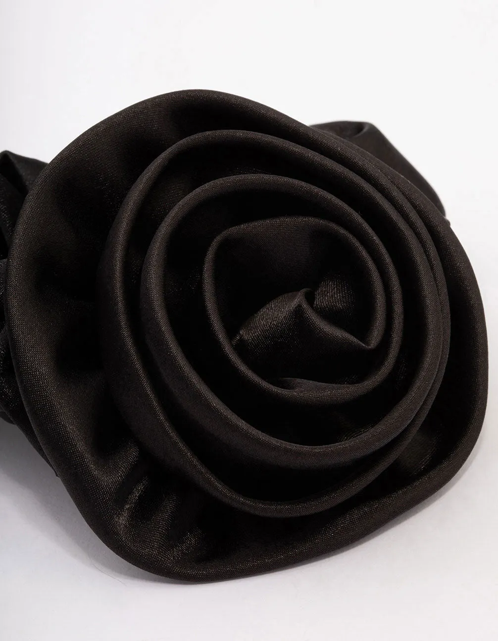 Black Fabric Rosette Hair Scrunchie