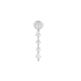 Chain Stud Earring - White Gold