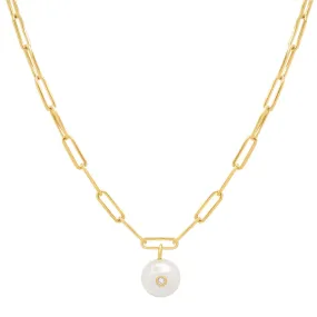 Chainlink Necklace With Pearl