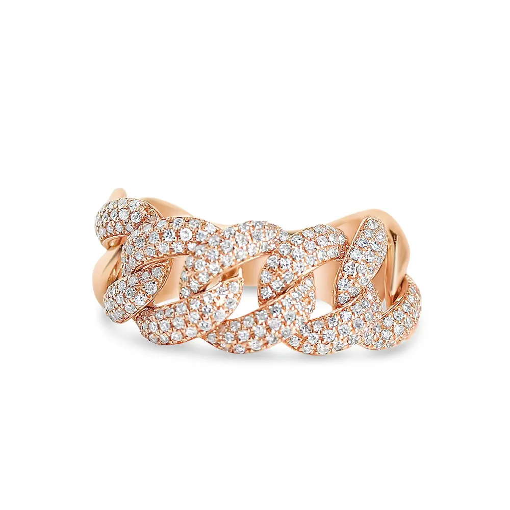 CHUNKY DIAMOND CHAIN LINK RING