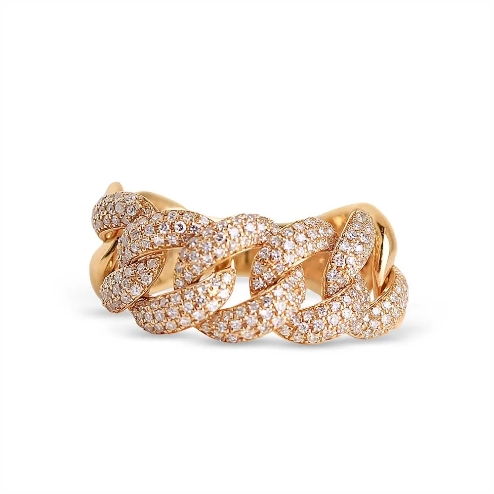 CHUNKY DIAMOND CHAIN LINK RING