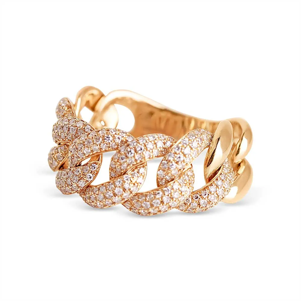 CHUNKY DIAMOND CHAIN LINK RING