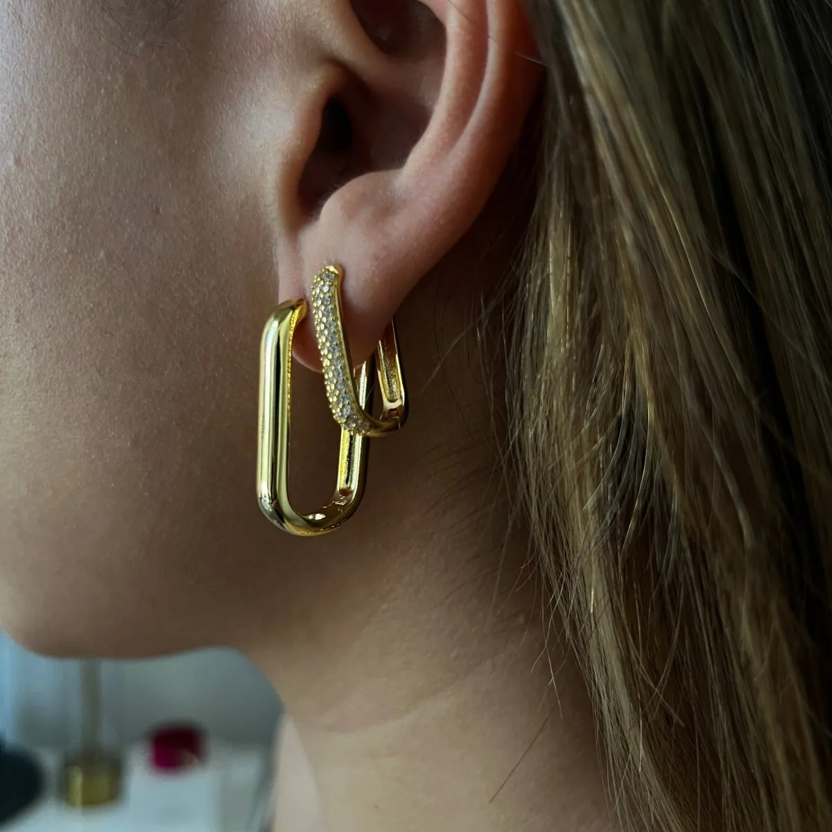 CLIP LINK LONG EARRINGS