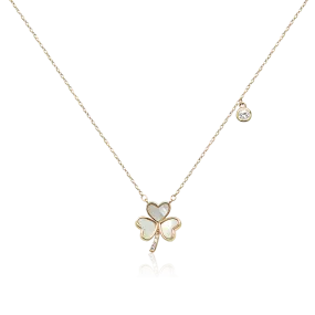 Clover Leaf Mother of Pearl Necklace