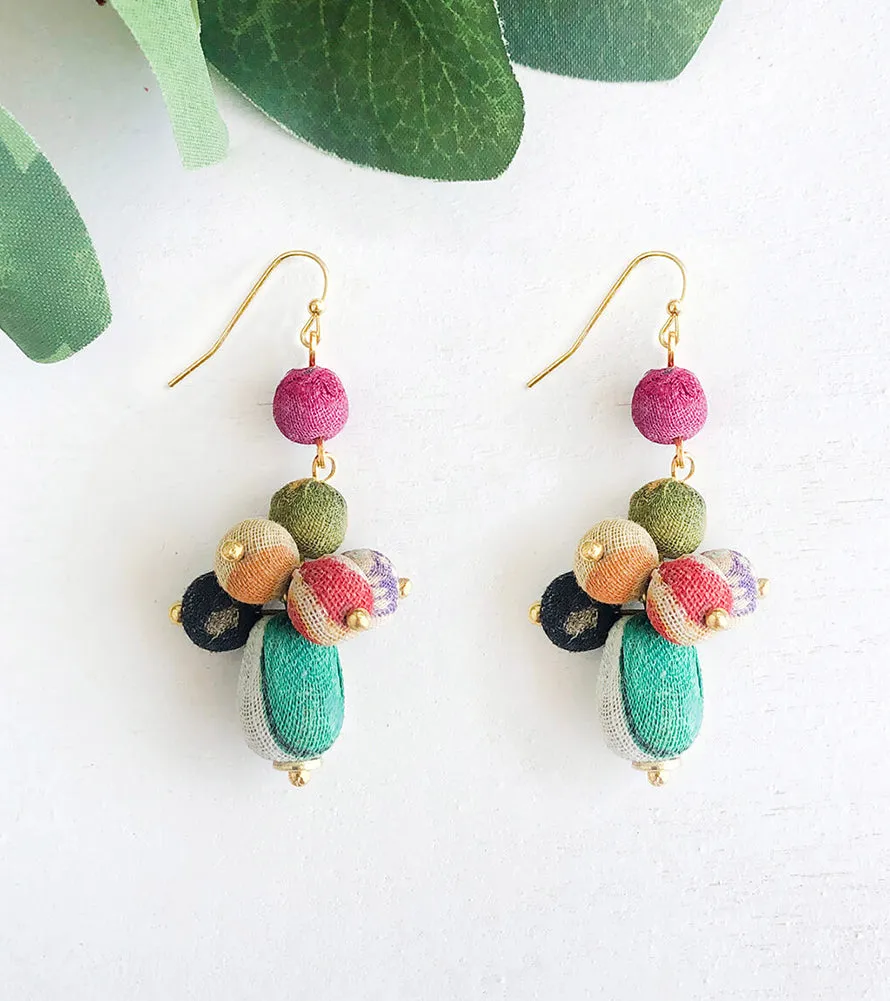 Cluster Kantha Earrings