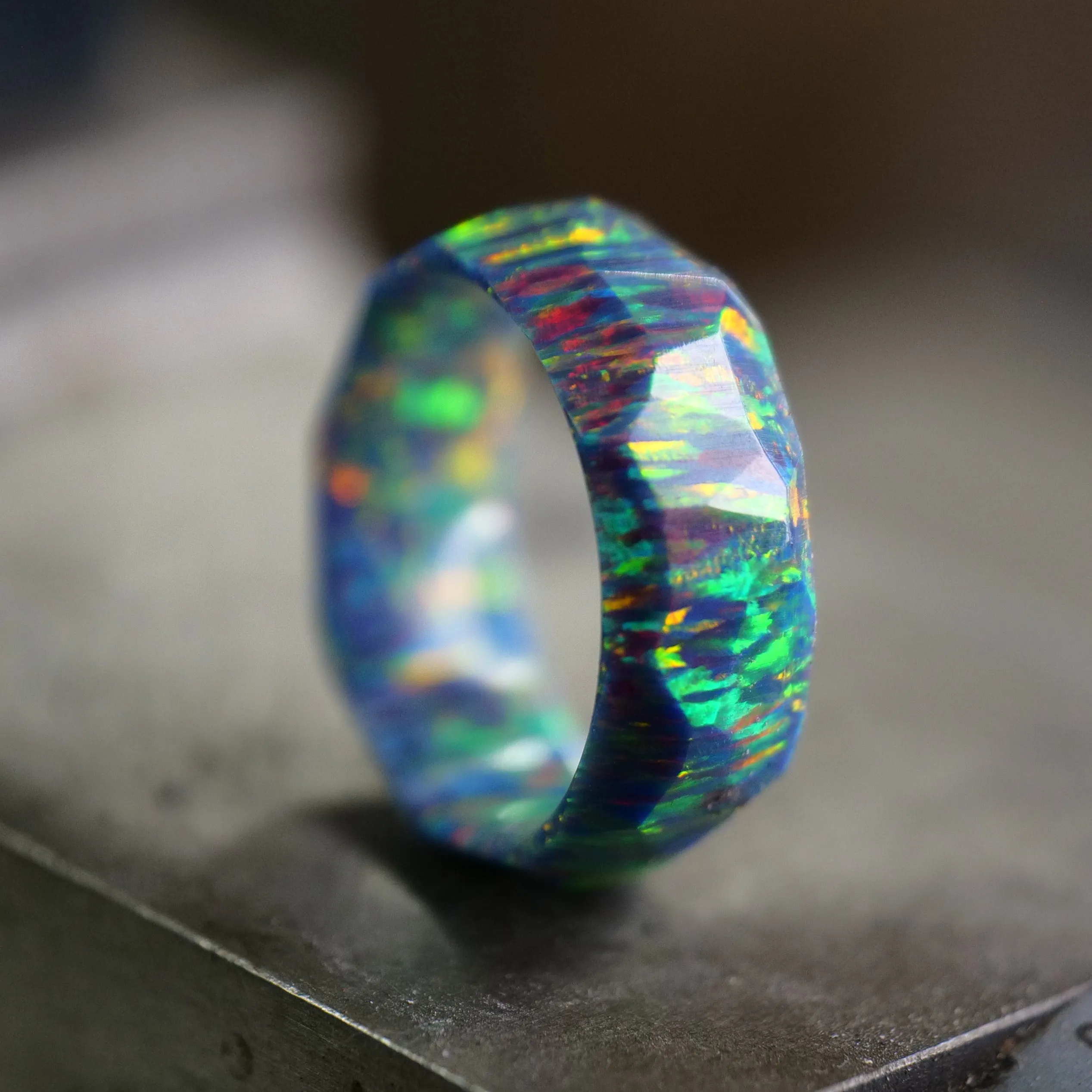 Comet Gray Opal Ring