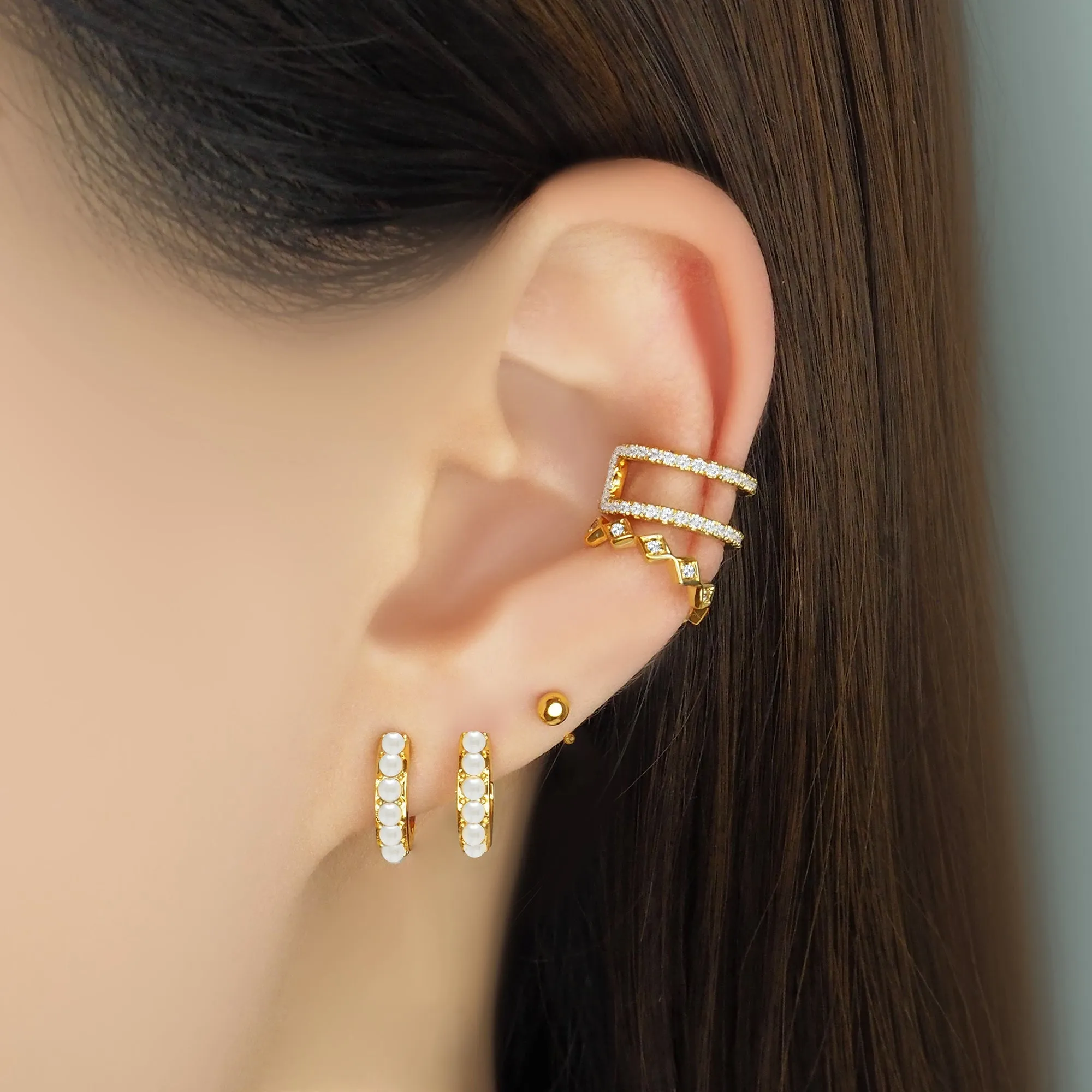 Crystal Double Bar Ear Cuff