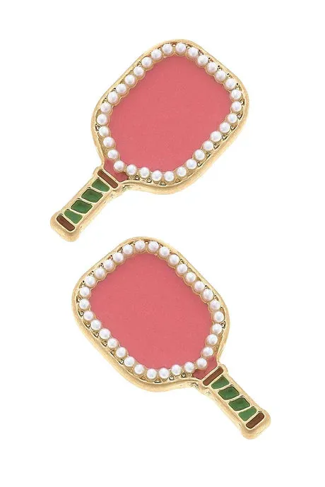 Enamel Pickleball Paddle Stud Earring