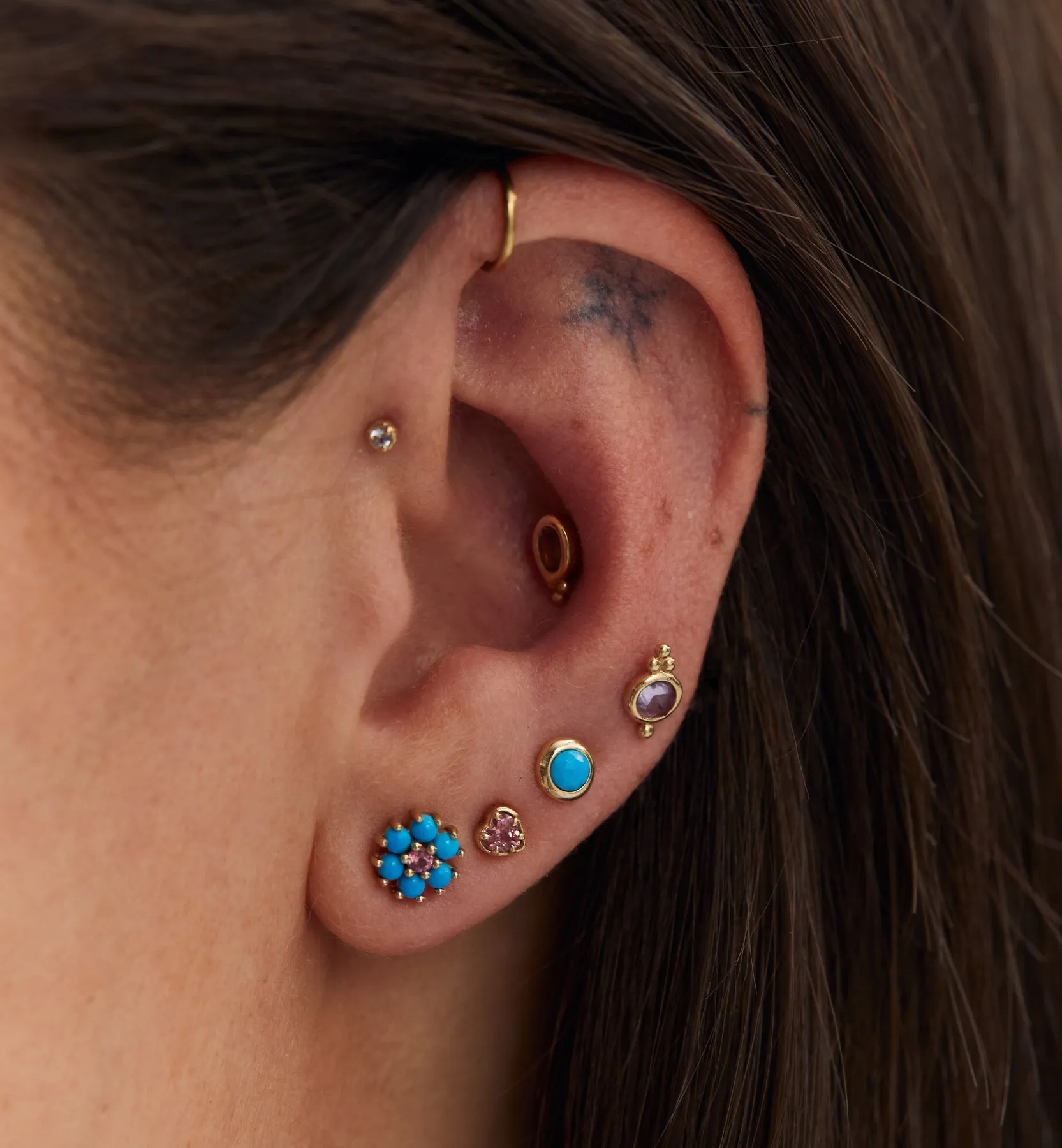 Enchanted Droplet Piercing Front 14K