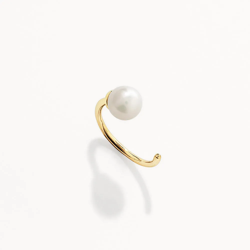 Freshwater Pearl June Birthstone Hook Earrings in 10k Gold