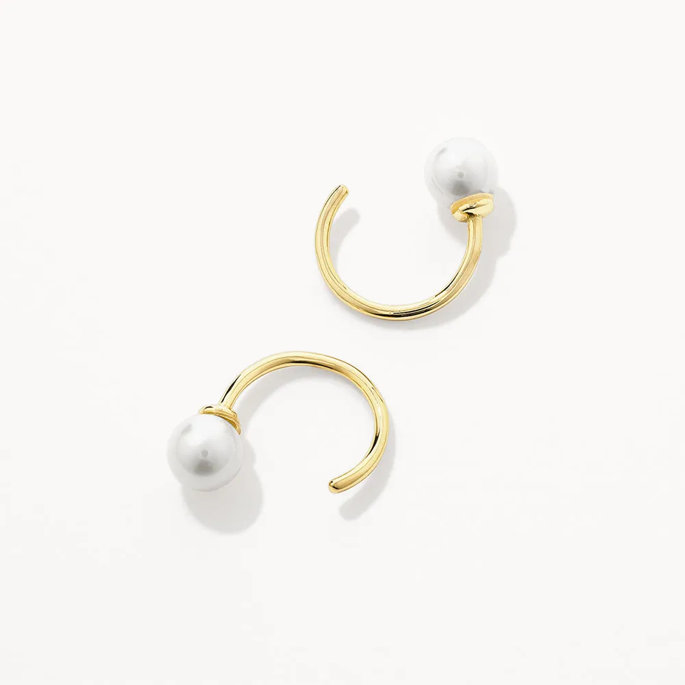 Freshwater Pearl June Birthstone Hook Earrings in 10k Gold