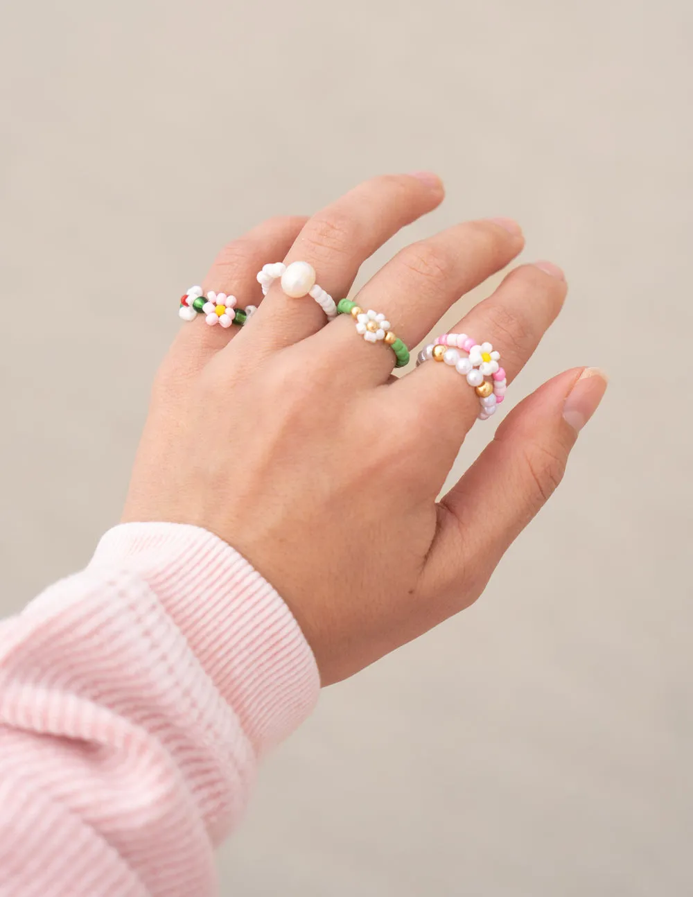 Garden Beaded Ring Set