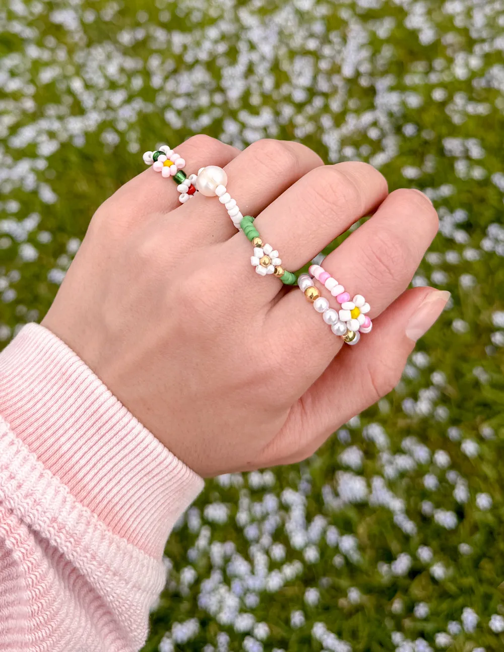 Garden Beaded Ring Set