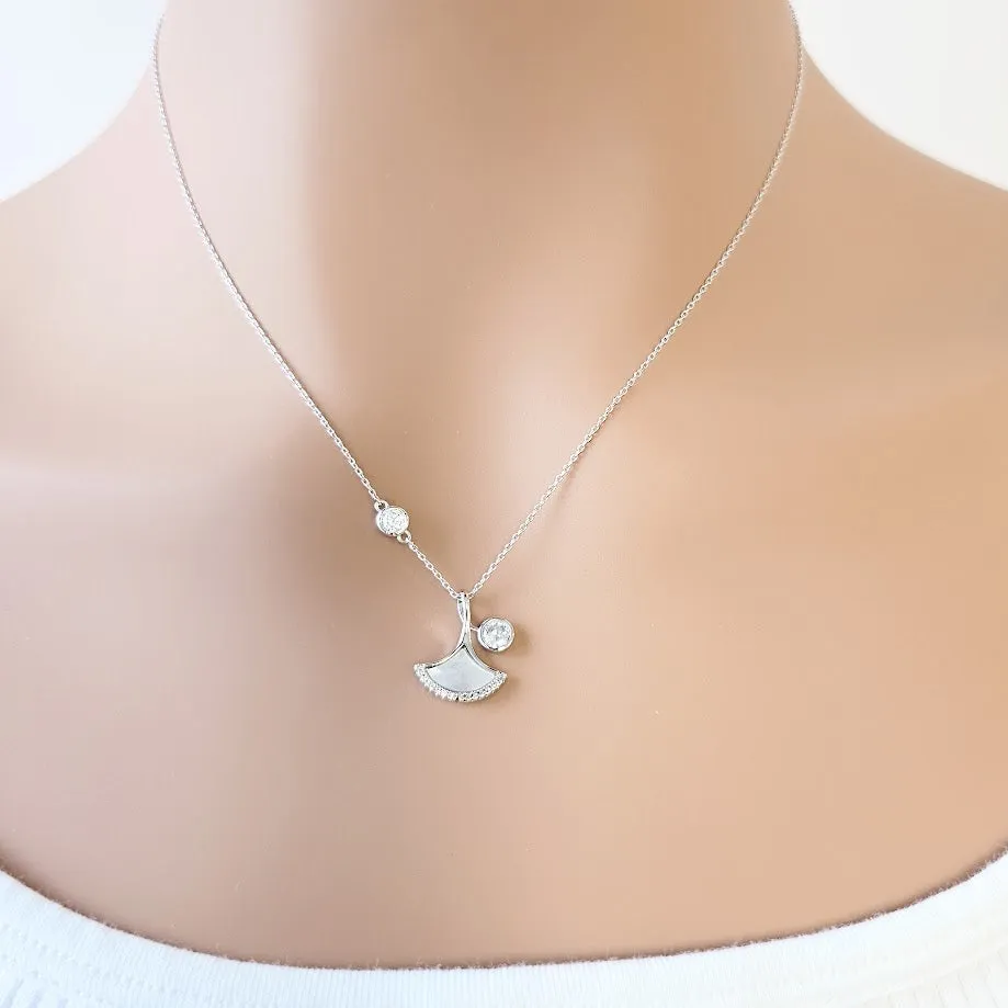 Gingko Leaf Mother of Pearl  Necklace