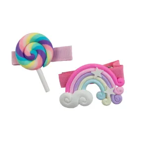 Great Pretenders Lollypop Rainbow Hairclips 2pc