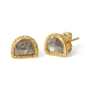 Half Moon Diamond Stud Earrings