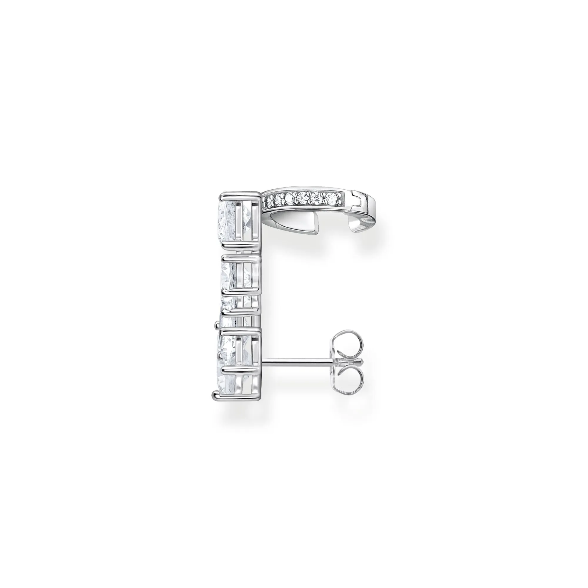 Heritage Glam Single Ear climber with white zirconia