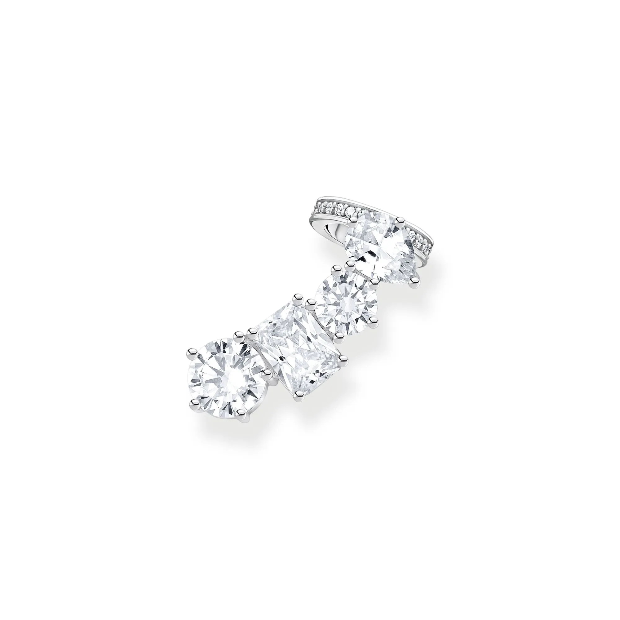 Heritage Glam Single Ear climber with white zirconia