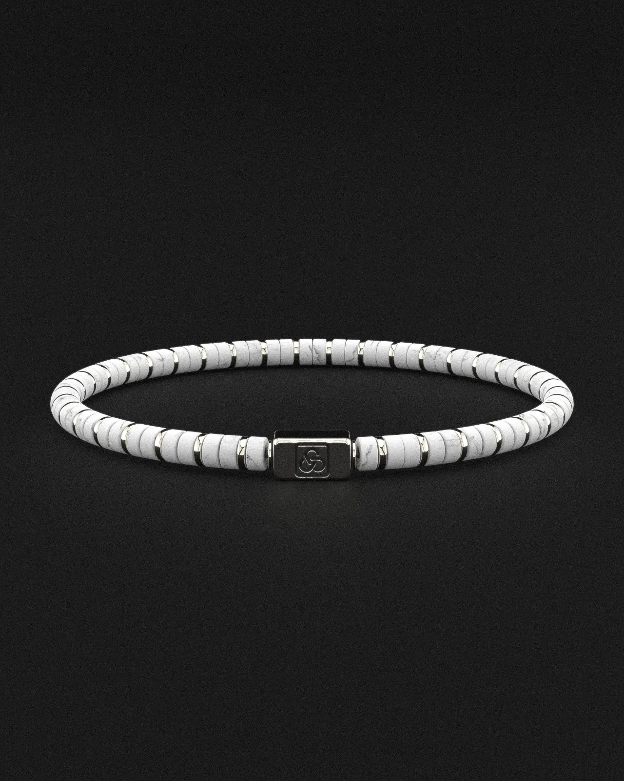 Howlite Bracelet 4mm | Spacer #2