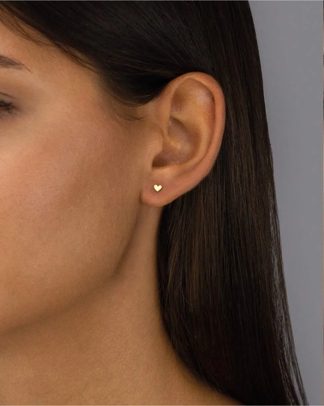 i Love. Dainty Stud Earrings, Gold